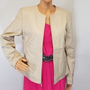 Kate Hill Jacket Genuine Leather Cream 8